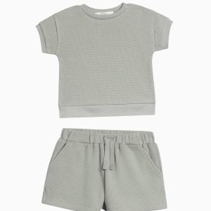 Organic 2 Piece Waffle Tee and Shorts Set - Image 2