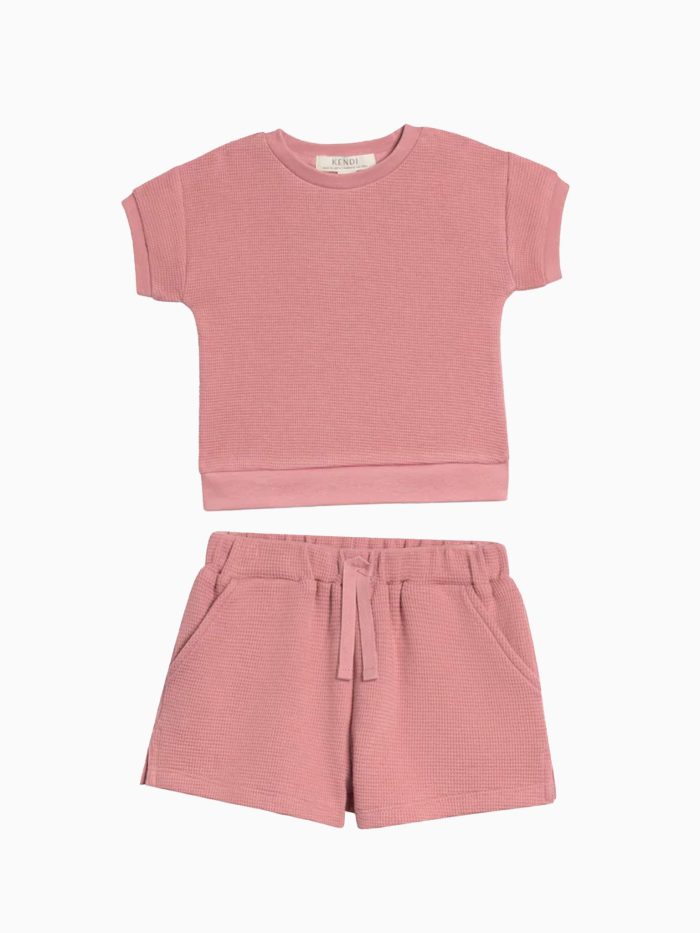 Organic 2 Piece Waffle Tee and Shorts Set