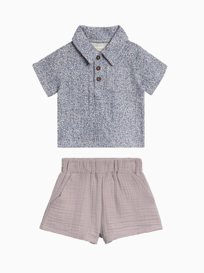 Organic 2 Piece Boys Muslin Outfit Set