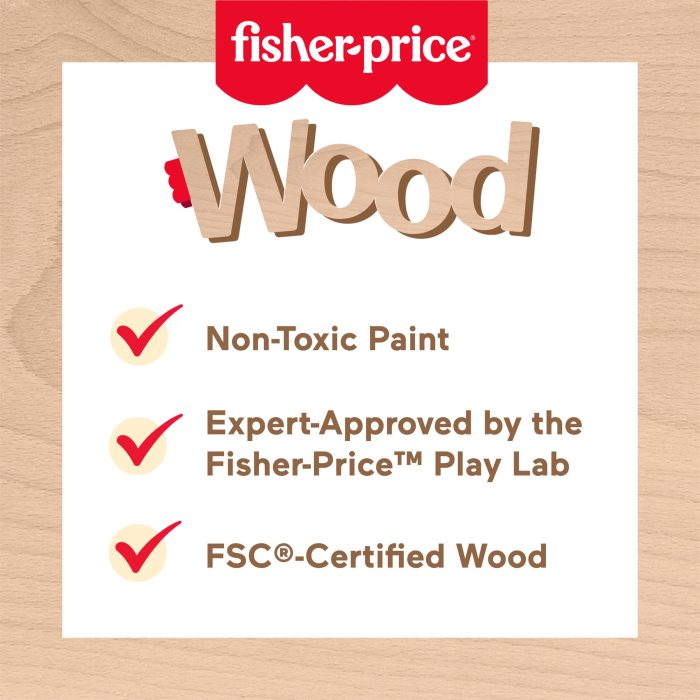 Fisher-Price Wooden Stacking Rainbow, Building Toy For Toddlers, 6 Wood Pieces - Image 3