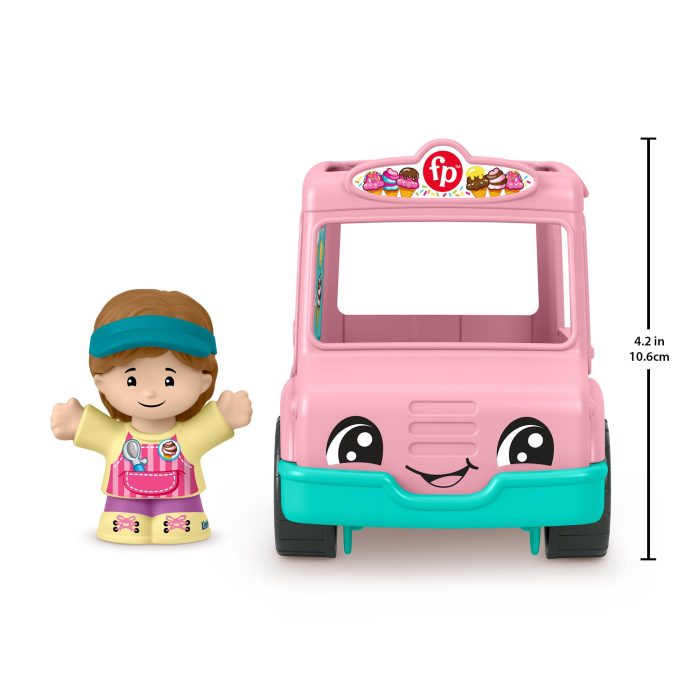 Fisher-Price Little People Ice Cream Truck, Push-Along Toy Vehicle & Figure For Toddlers & Kids - Image 4
