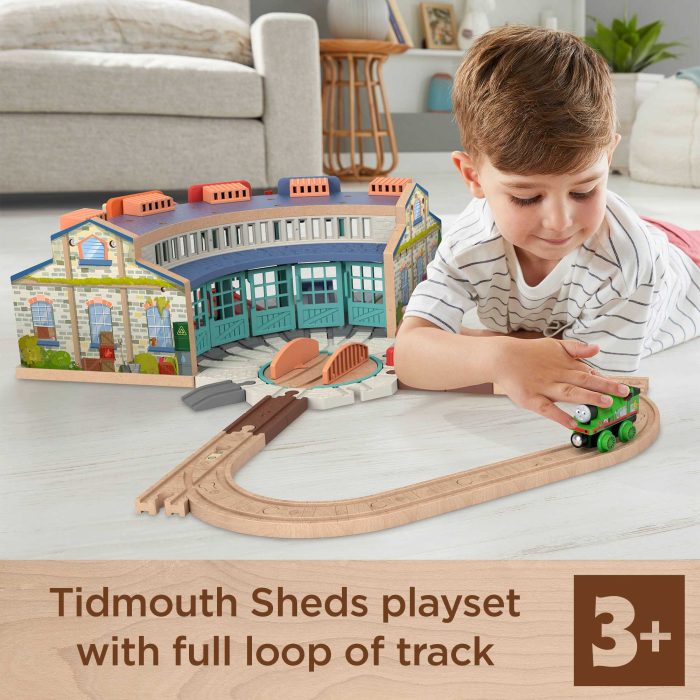Fisher-Price Thomas & Friends Wooden Railway Tidmouth Sheds Starter Train Set - Image 2