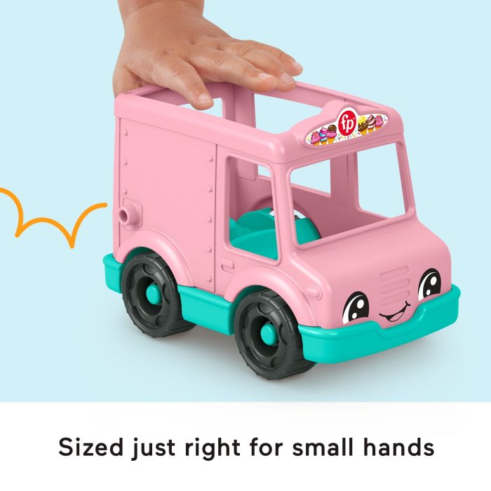 Fisher-Price Little People Ice Cream Truck, Push-Along Toy Vehicle & Figure For Toddlers & Kids - Image 3