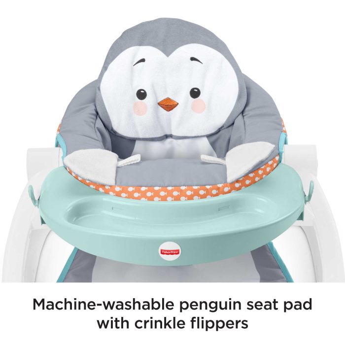 Fisher-Price Sit-Me-Up Floor Seat Portable Baby Chair With Snack Tray & Toys, Penguin Island - Image 4