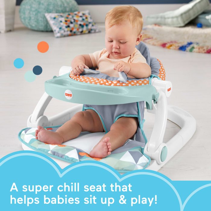 Fisher-Price Sit-Me-Up Floor Seat Portable Baby Chair With Snack Tray & Toys, Penguin Island - Image 2