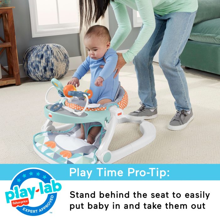 Fisher-Price Sit-Me-Up Floor Seat Portable Baby Chair With Snack Tray & Toys, Penguin Island - Image 5