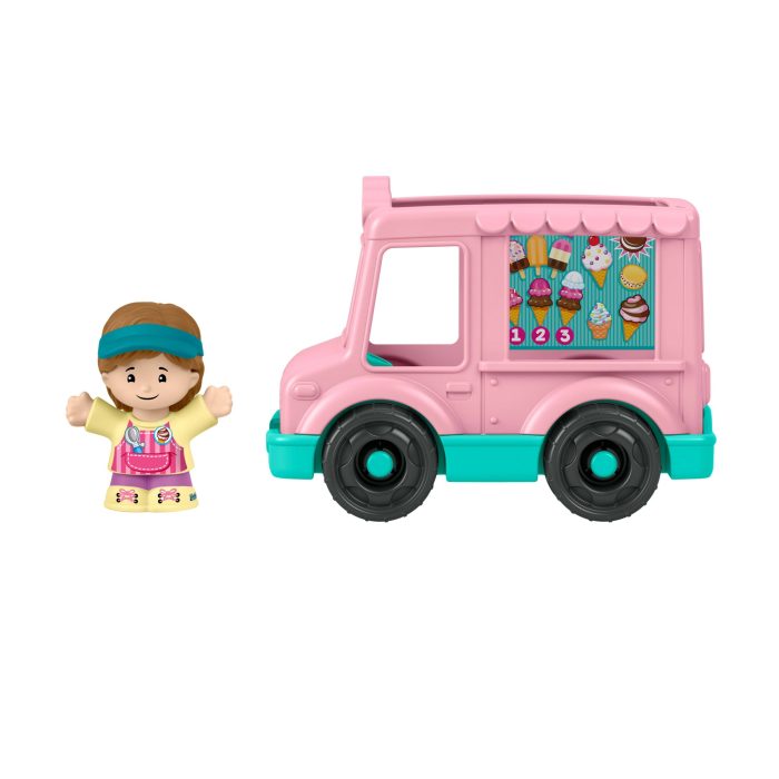 Fisher-Price Little People Ice Cream Truck, Push-Along Toy Vehicle & Figure For Toddlers & Kids - Image 5