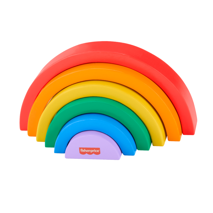 Fisher-Price Wooden Stacking Rainbow, Building Toy For Toddlers, 6 Wood Pieces - Image 6